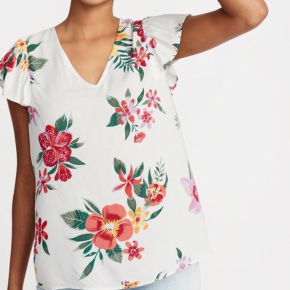 Old Navy Tropical/Hawaiian Blouse, Small, NWOT! - Picture 1 of 3